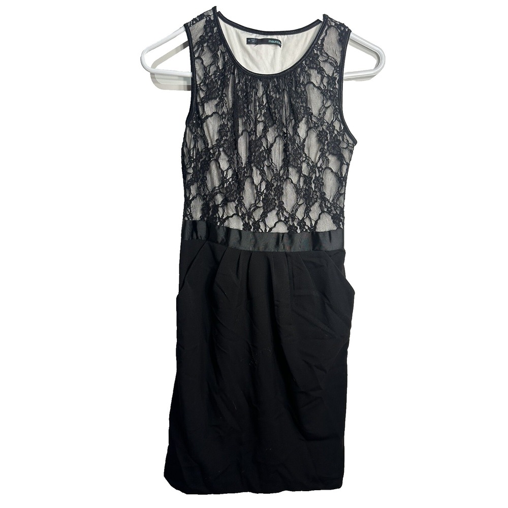 maurice womens‎ sleeveless tank top black lace dress size 1/2